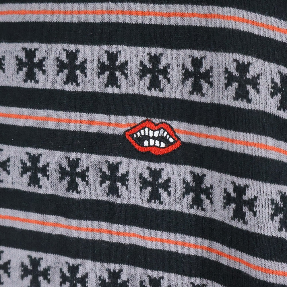 CHROME HEARTS(クロムハーツ) × マッティボーイ ワイノット チョンパー刺繍 ストライプ ポロ ロングスリーブシャツ マルチカラー