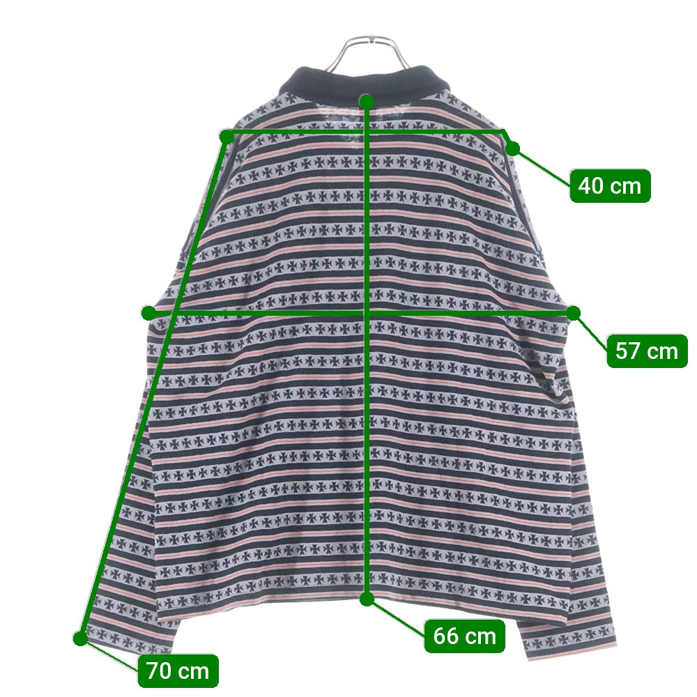 CHROME HEARTS(クロムハーツ) × マッティボーイ ワイノット チョンパー刺繍 ストライプ ポロ ロングスリーブシャツ マルチカラー