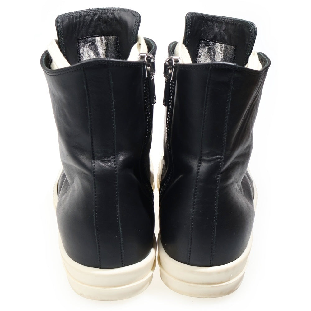 Rick Owens(リックオウエンス) RAMONES SNEAKERS ラモーンズ レザー ハイカットスニーカー ブラック RU02E1890