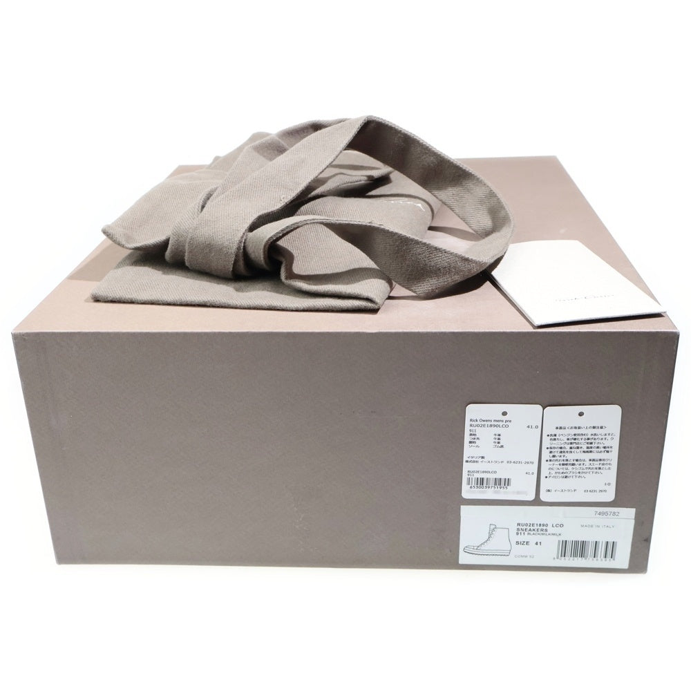 Rick Owens(リックオウエンス) RAMONES SNEAKERS ラモーンズ レザー ハイカットスニーカー ブラック RU02E1890