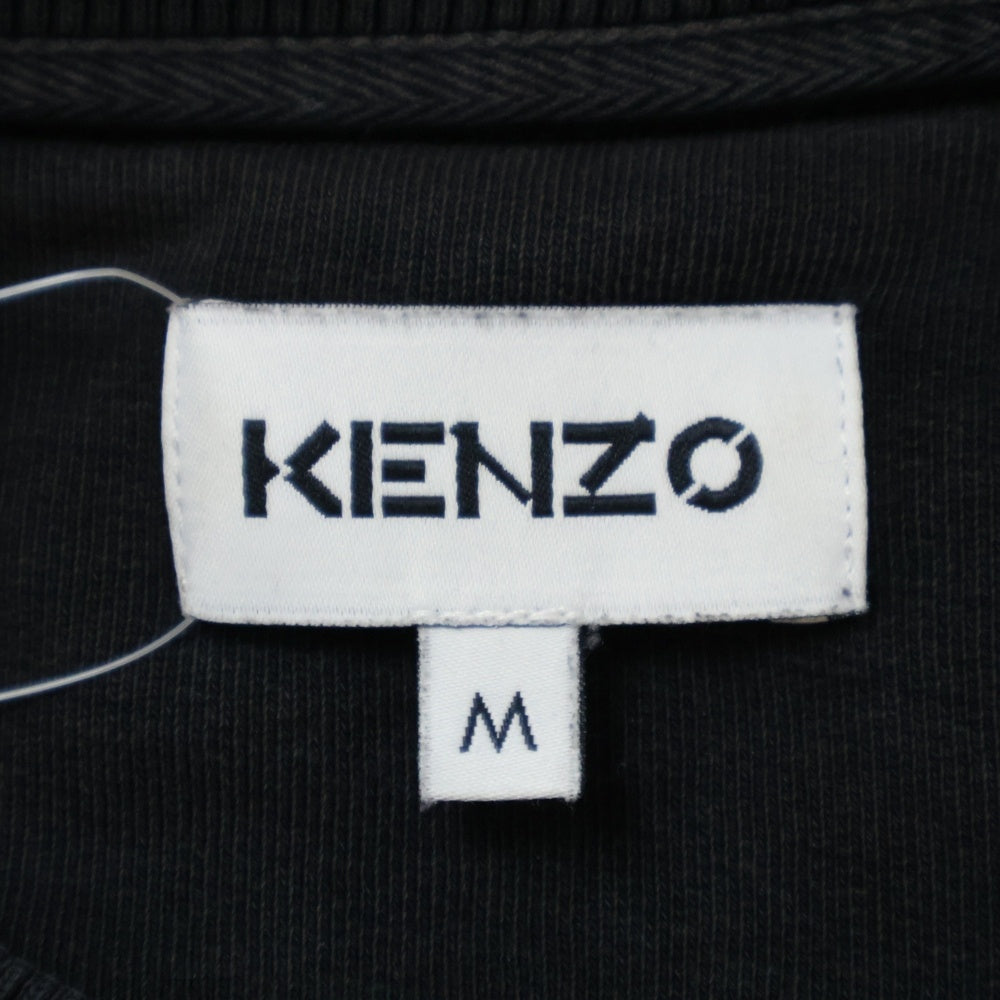KENZO(ケンゾー) ネオンタイガー刺繍 クルーネックスウェットトレーナー ブラック FB65SW1204MB