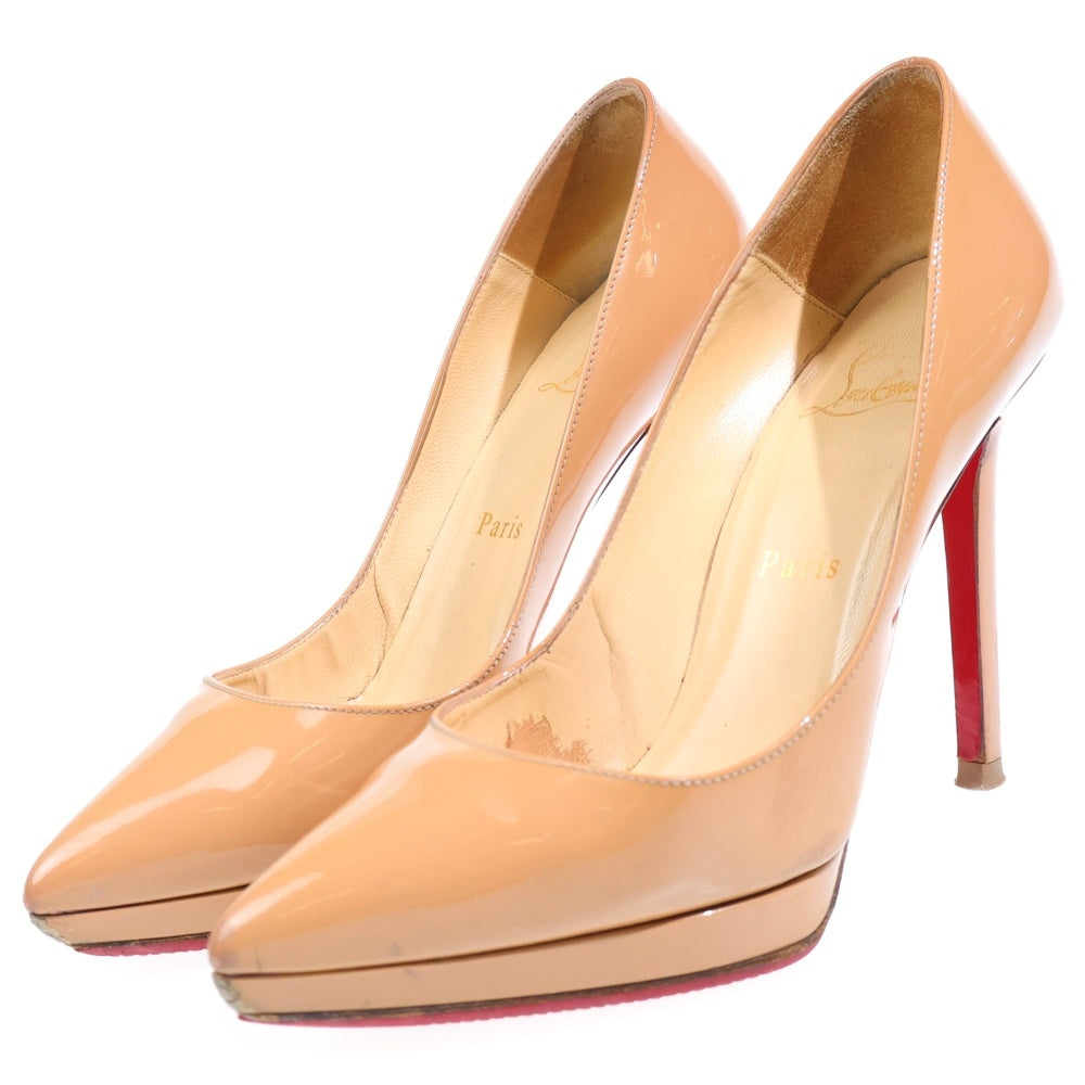 CHRISTIAN LOUBOUTIN(クリスチャンルブタン) ポインテッドトゥ パテント ヒールパンプス ベージュ レディース