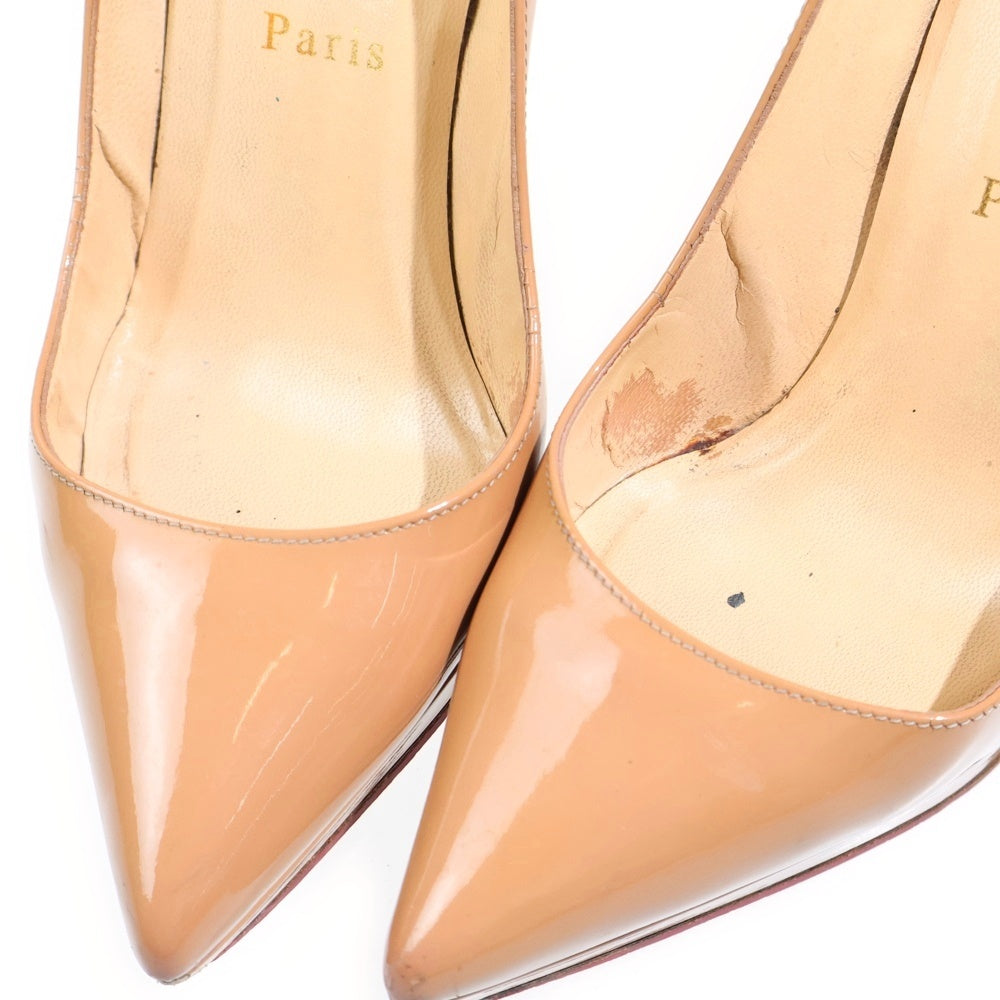 CHRISTIAN LOUBOUTIN(クリスチャンルブタン) ポインテッドトゥ パテント ヒールパンプス ベージュ レディース
