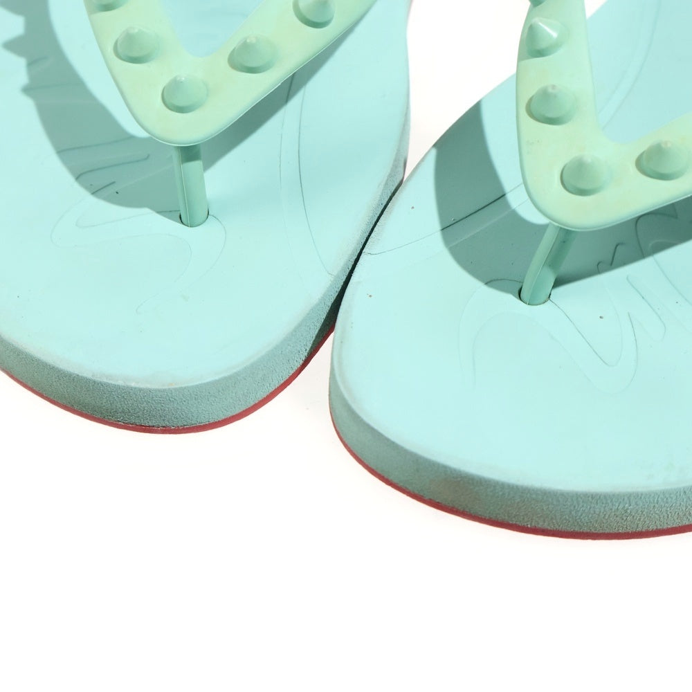 CHRISTIAN LOUBOUTIN(クリスチャンルブタン) スタッズ ラバー ビーチサンダル グリーン レディース