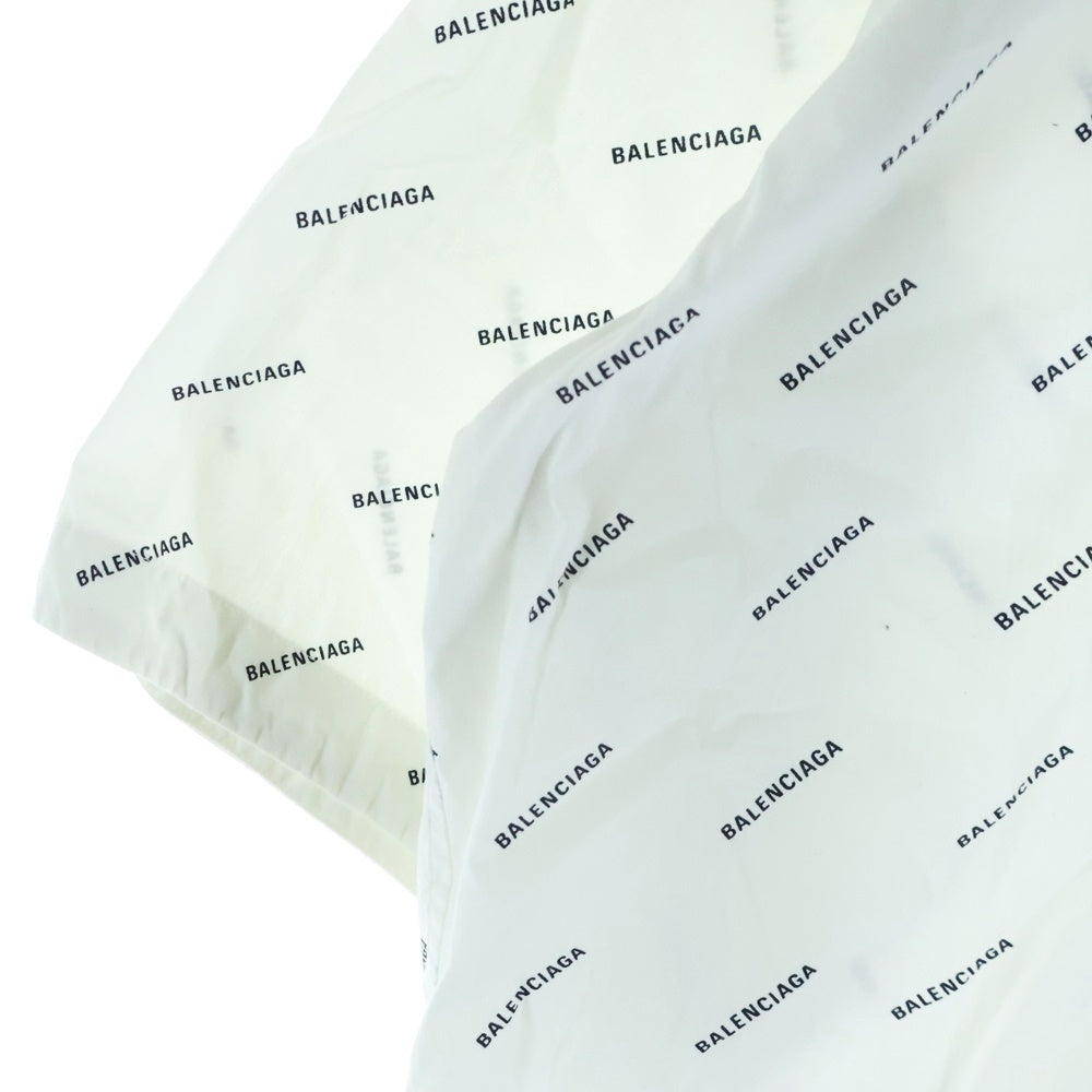 BALENCIAGA(バレンシアガ) 18SS ロゴ総柄 フロントポケット ボタンダウン半袖シャツ ホワイト 534332 TBL96