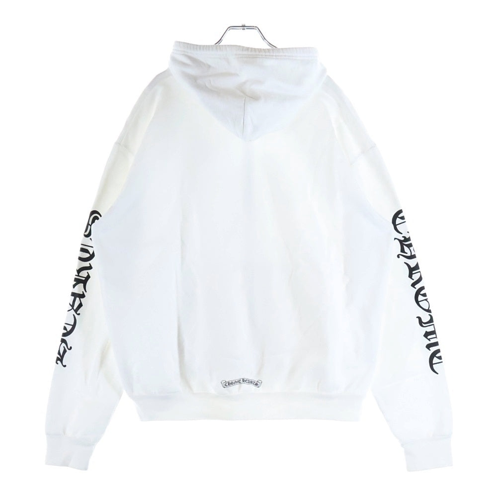 CHROME HEARTS(クロムハーツ) SWTSHRT HD ZIP アームロゴプリント ダガージップアップスウェットパーカー フーディー ホワイト