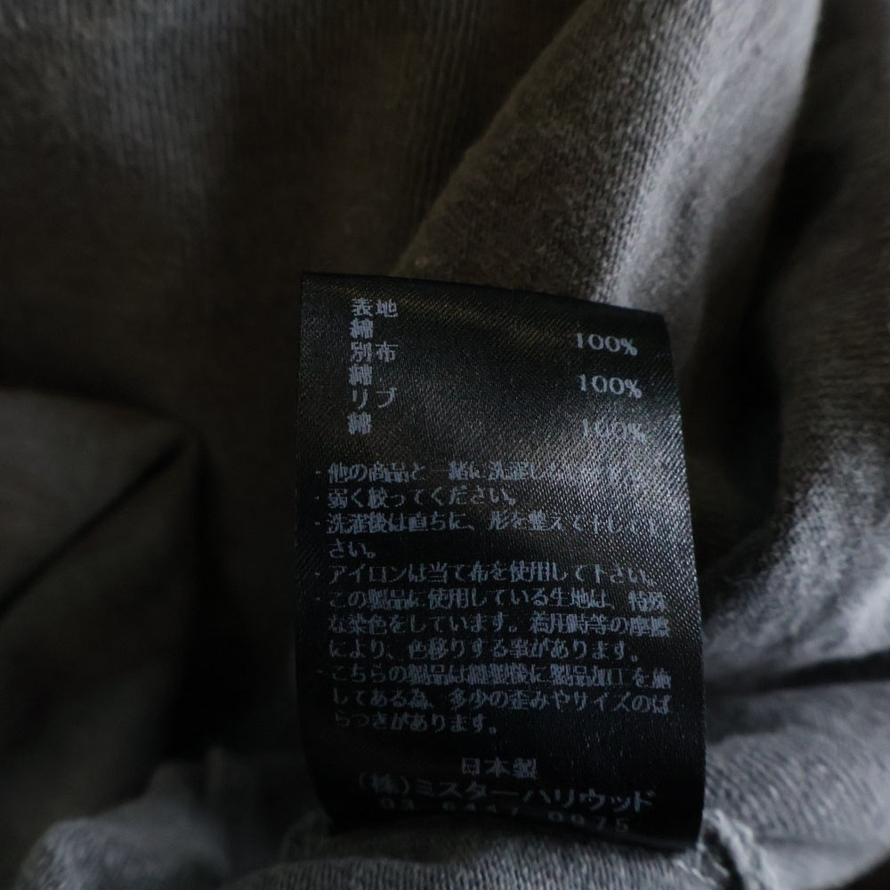 N.HOOLYWOOD(エヌハリウッド) Tee Over Size Long Tee ガーメントダイ クルーネック長袖Tシャツ グレー 2251-CS01-025
