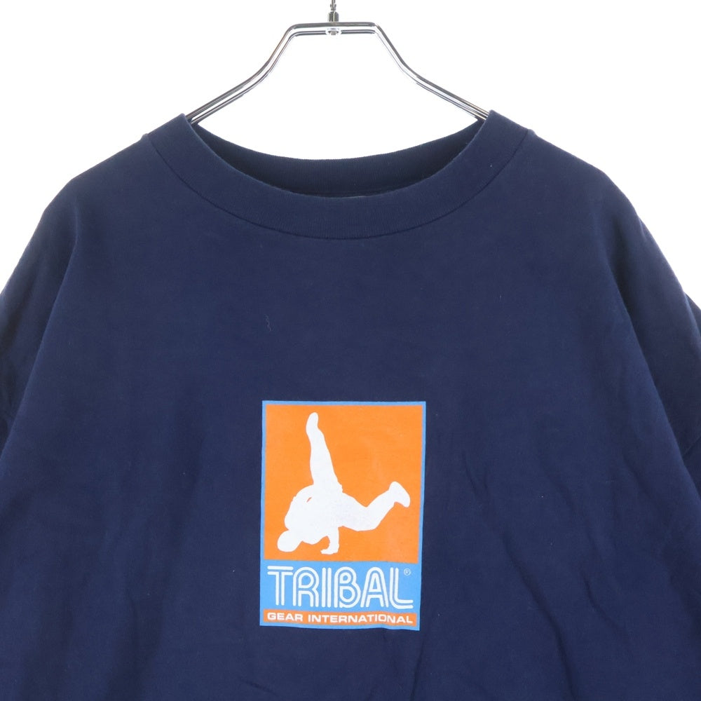 VINTAGE(ヴィンテージ) 90s-00s TRIBAL GEAR INTERNATIONAL トライバルギア フロントロゴ クルーネックTシャツ ネイビー
