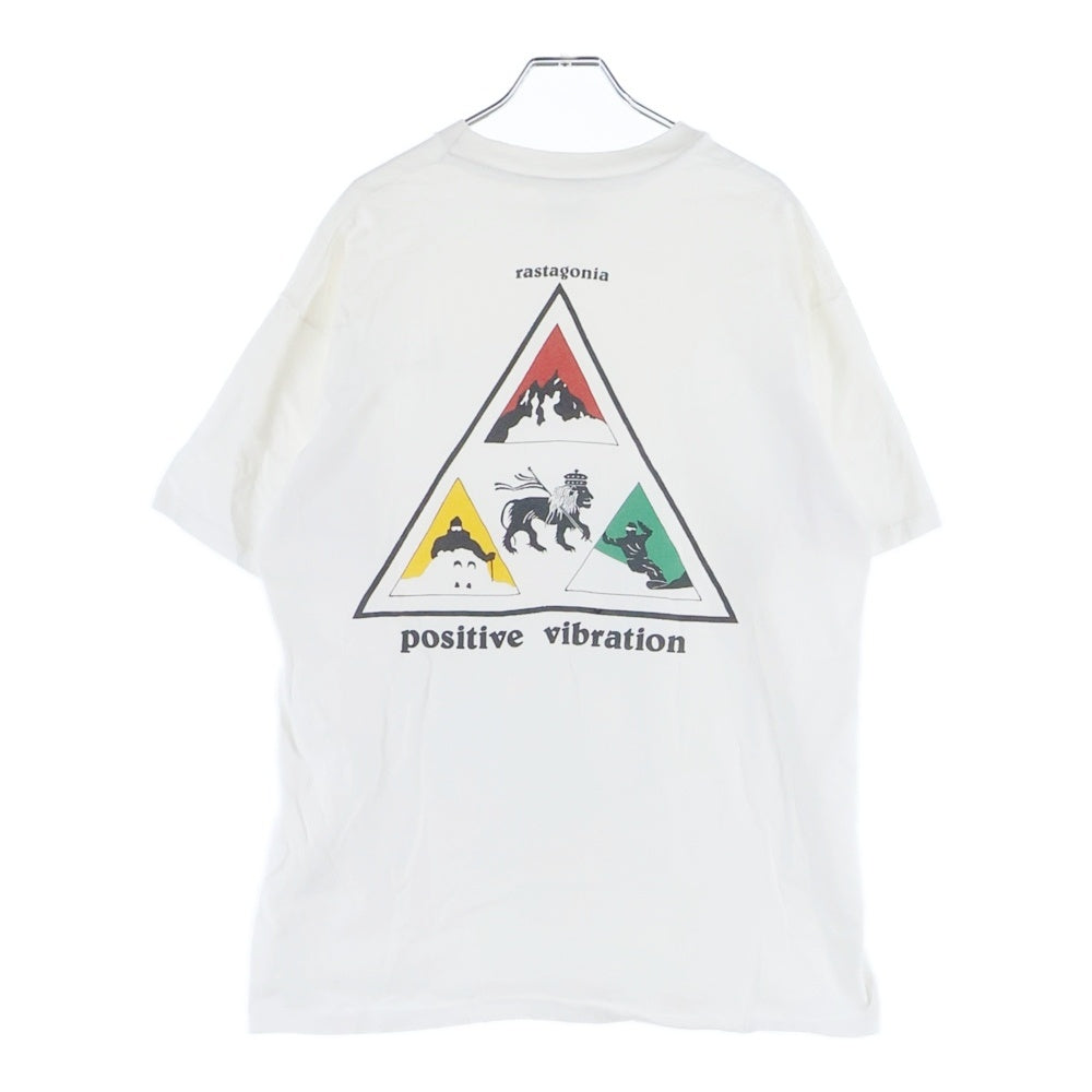 VINTAGE(ヴィンテージ) 90s RATAGONIA パロディ ラスタ 裾袖シングル クルーネックTシャツ ホワイト