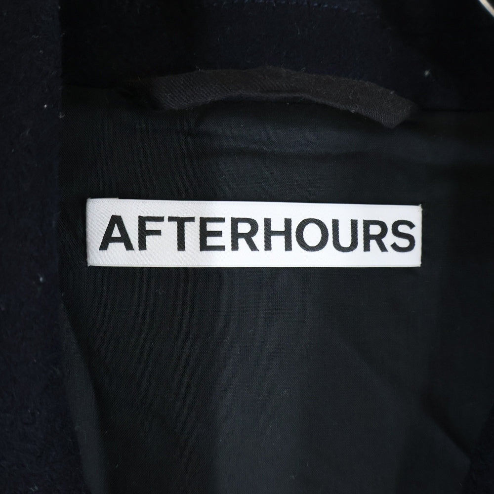 NO BRAND(ノーブランド) AFTERHOURS タグ付 BENDING LINE COAT ベンディングラインコート ダブルブレス コート ネイビー