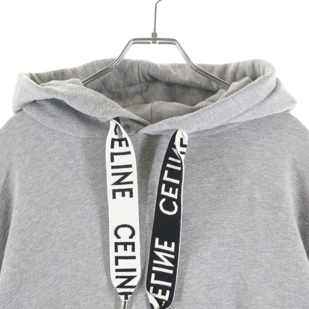 CELINE(セリーヌ) 21AW Loose Sweatshirt In Cotton Fleece ドローコード フーディー スウェット プルオーバーパーカー グレー 2Y468670Q