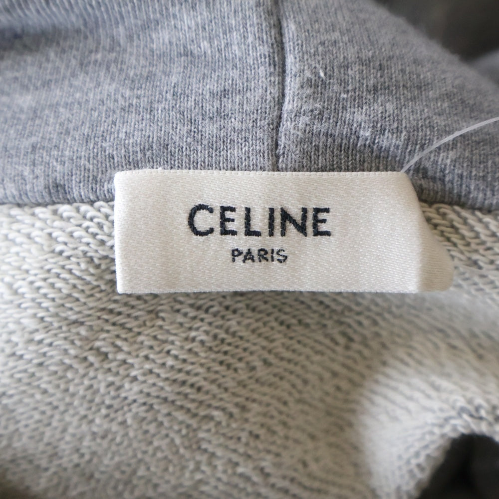 CELINE(セリーヌ) 21AW Loose Sweatshirt In Cotton Fleece ドローコード フーディー スウェット プルオーバーパーカー グレー 2Y468670Q