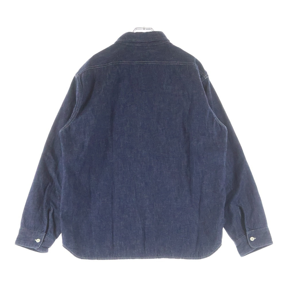 TENDERLOIN(テンダーロイン) デニム ワークシャツ 皿ボタン キルティングライニング 長袖シャツ インディゴ
