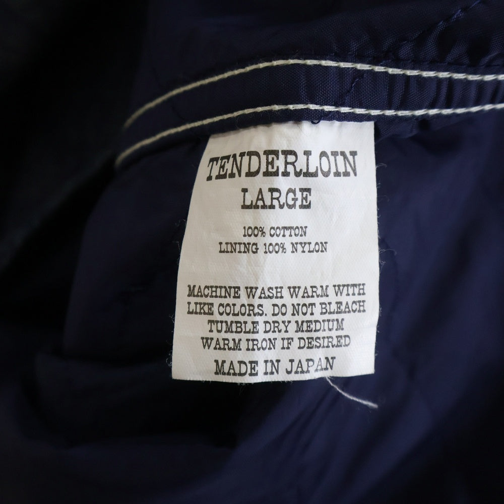 TENDERLOIN(テンダーロイン) デニム ワークシャツ 皿ボタン キルティングライニング 長袖シャツ インディゴ