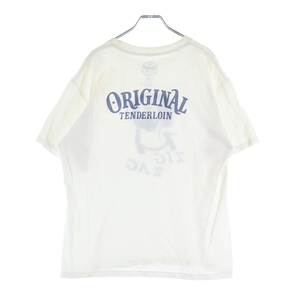 TENDERLOIN(テンダーロイン) ZIG ZAG Classic Logo T-shirt バックロゴ クルーネックTシャツ ホワイト