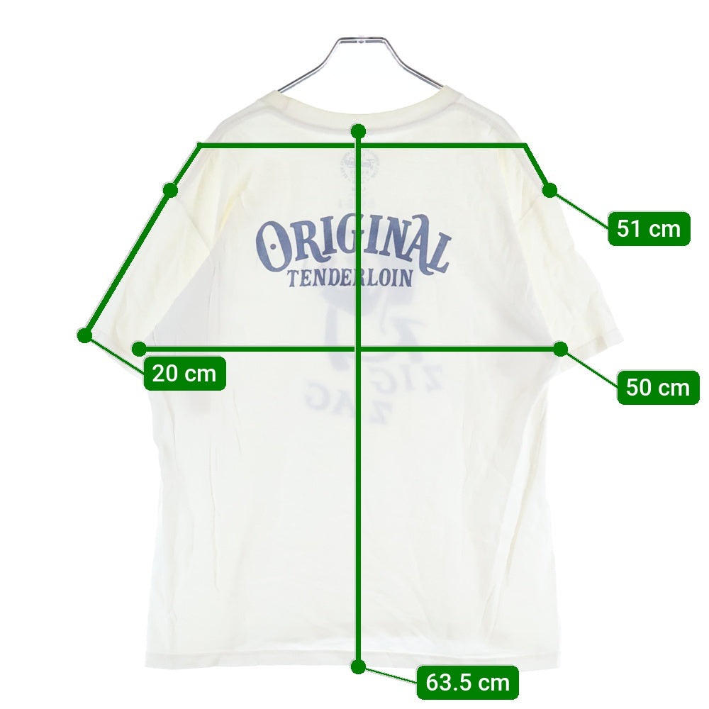 TENDERLOIN(テンダーロイン) ZIG ZAG Classic Logo T-shirt バックロゴ クルーネックTシャツ ホワイト