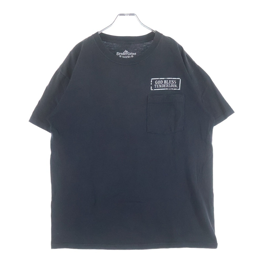 TENDERLOIN(テンダーロイン) GOD BLESS TEE ゴッドブレス ポケット付 クルーネックTシャツ ブラック