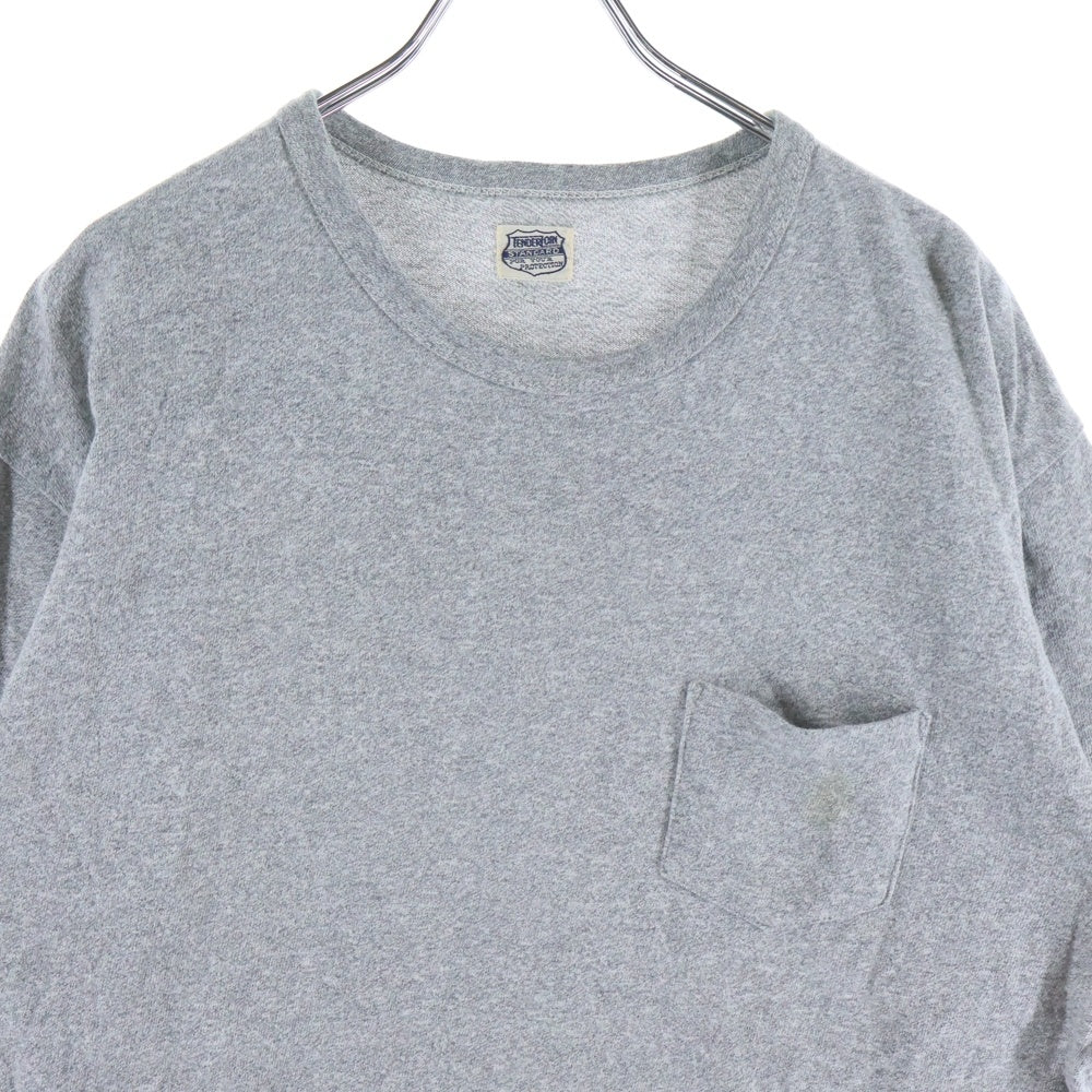 TENDERLOIN(テンダーロイン) バックロゴ 霜降り ポケット クルーネックTシャツ グレー