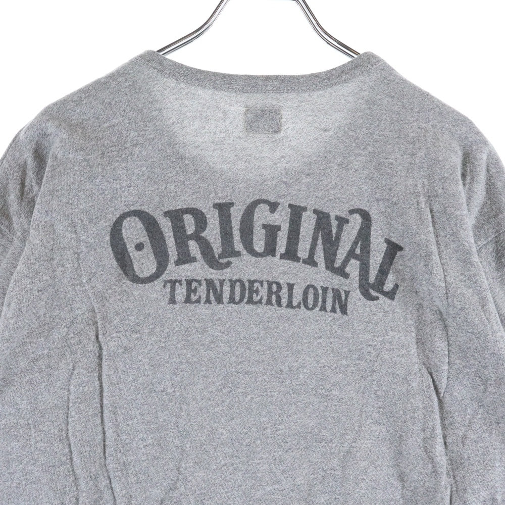 TENDERLOIN(テンダーロイン) バックロゴ 霜降り ポケット クルーネックTシャツ グレー