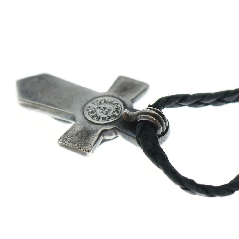 CHROME HEARTS(クロムハーツ) VULCAN CROSS LG LB ラージバルカンクロス Wレザーブレイド ネックレス シルバー