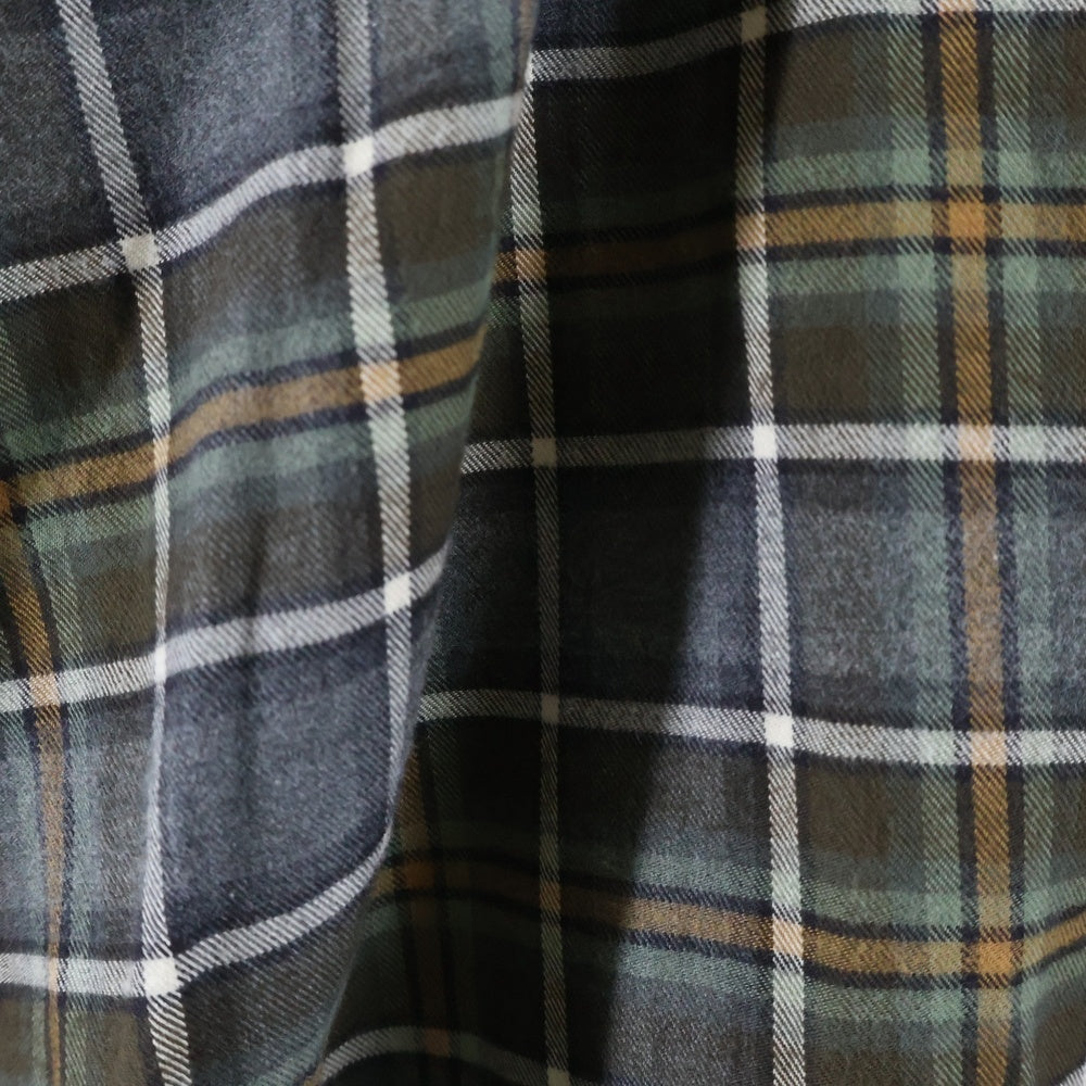 BALENCIAGA(バレンシアガ) 18AW Oversized Check Shirt バックロゴプリント オーバーサイズ長袖チェックシャツ 508465 TBM21 カーキ