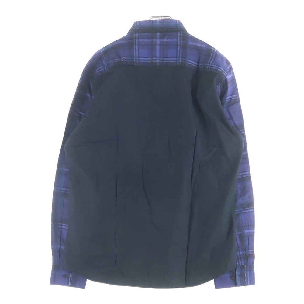 GIVENCHY(ジバンシィ) チェック切り替え ロングスリーブシャツ 長袖シャツ ブラック/ブルー