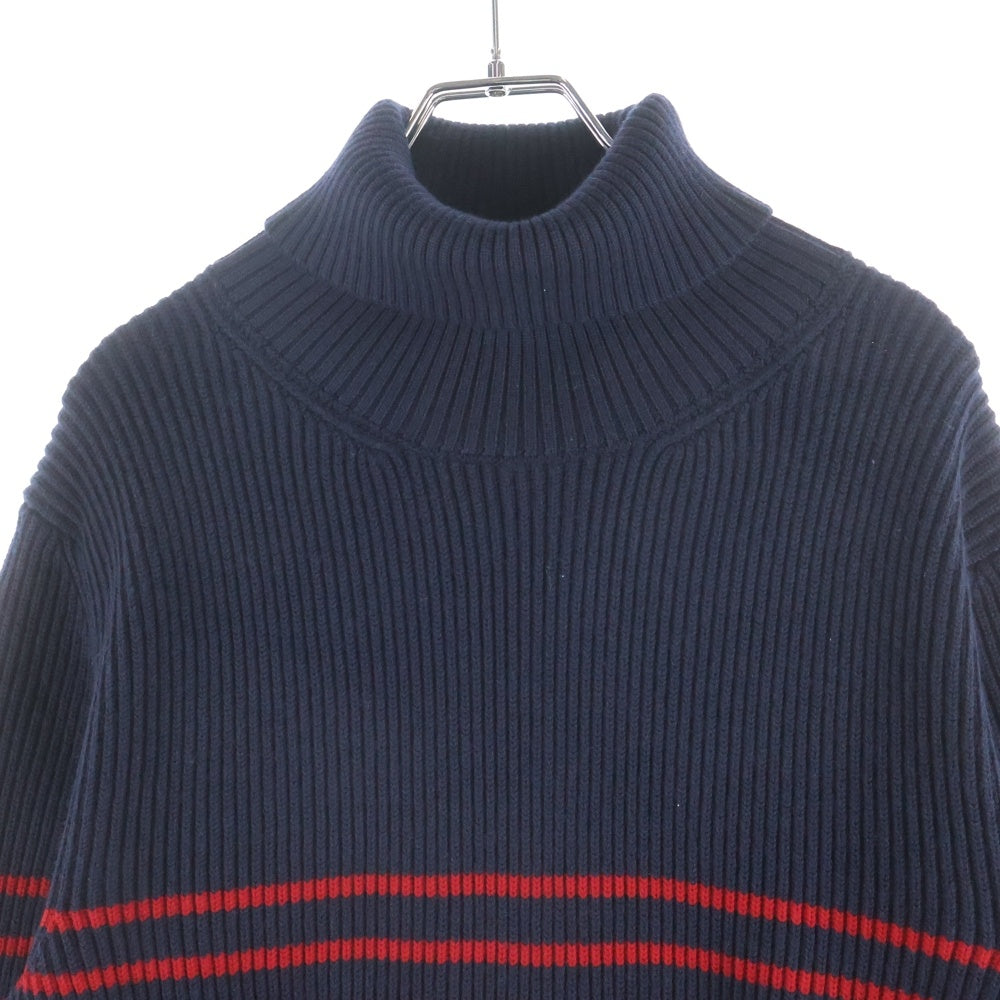 MONCLER(モンクレール) ボーダータートルネック ニットセーター ネイビー/レッド C20919201800 9799M