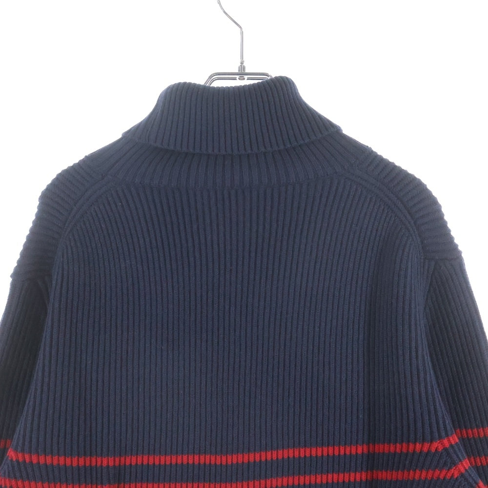 MONCLER(モンクレール) ボーダータートルネック ニットセーター ネイビー/レッド C20919201800 9799M