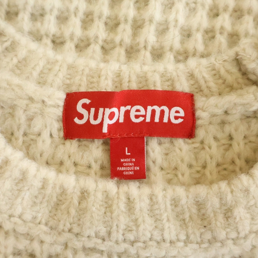 SUPREME(シュプリーム) 25AW Small Box Waffle Sweater スモールボックスロゴ ワッフルセーター アイボリー