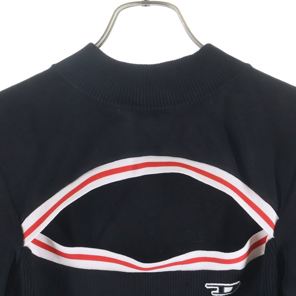 DIESEL(ディーゼル) M-NASHVILLE 胸ロゴ リブニット ロングスリーブワンピース ブラック レディース