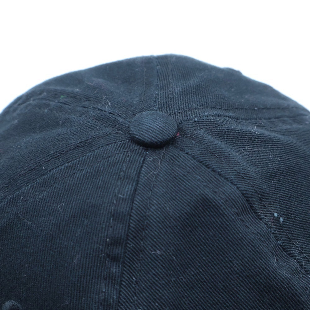 Palm Angels(パームエンジェルス) ファイヤーパターン ロゴ 6-Panel キャップ ブラック