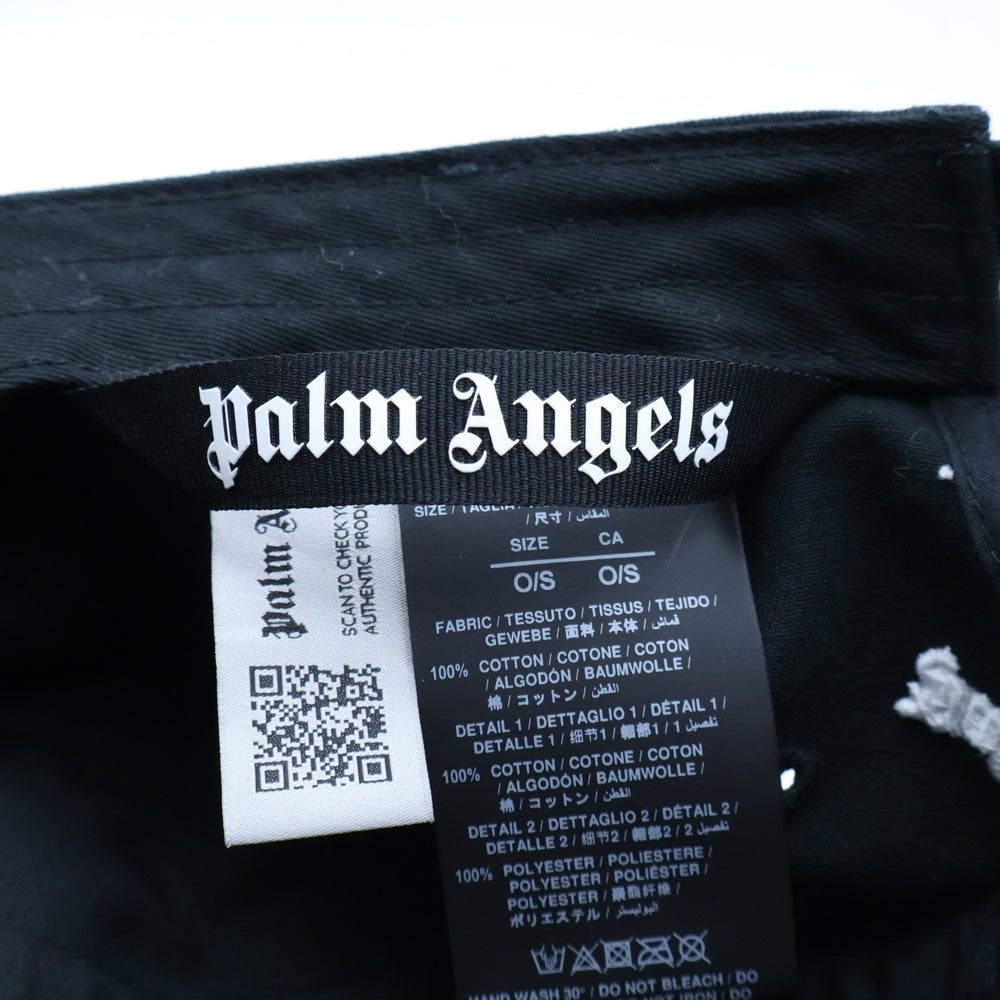 Palm Angels(パームエンジェルス) ファイヤーパターン ロゴ 6-Panel キャップ ブラック