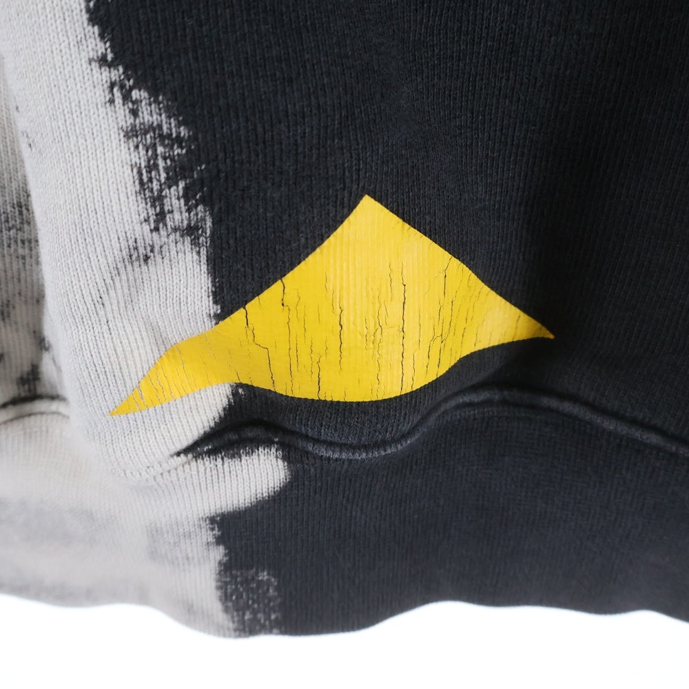 HERON PRESTON(ヘロンプレストン) ×CATERPILLAR SWEAT SHIRT バイカラー クルーネックスウェット グレー