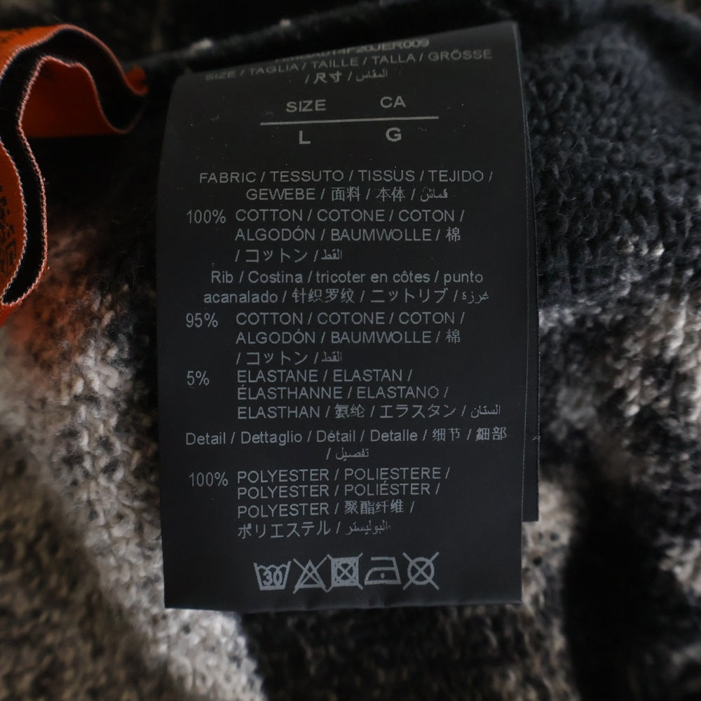 HERON PRESTON(ヘロンプレストン) ×CATERPILLAR SWEAT SHIRT バイカラー クルーネックスウェット グレー