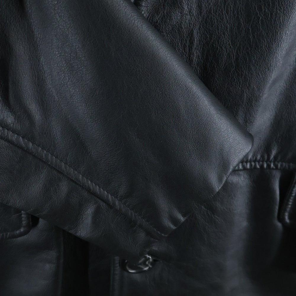 SCHOTT(ショット) 568US Leather Chesterfield coat レザーチェスターロングコート 牛革 ブラック