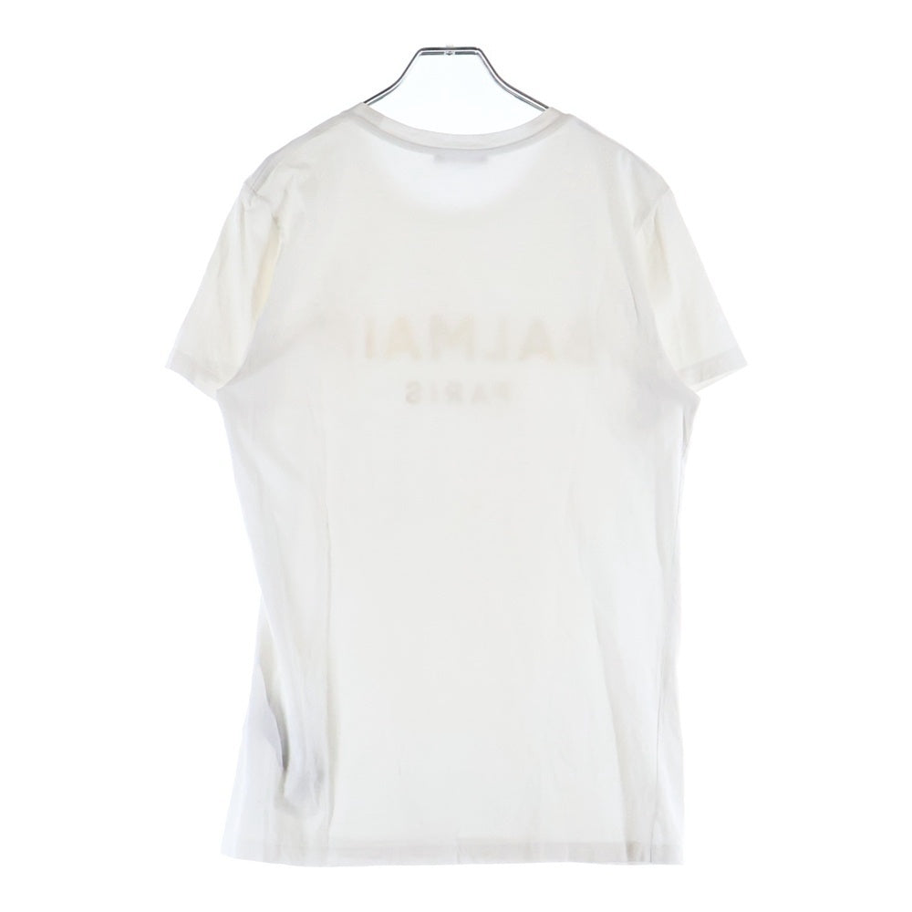 BALMAIN(バルマン) Gold Logo Tee ゴールドロゴティー クルーネック 半袖Tシャツカットソー EF000B065 ホワイト