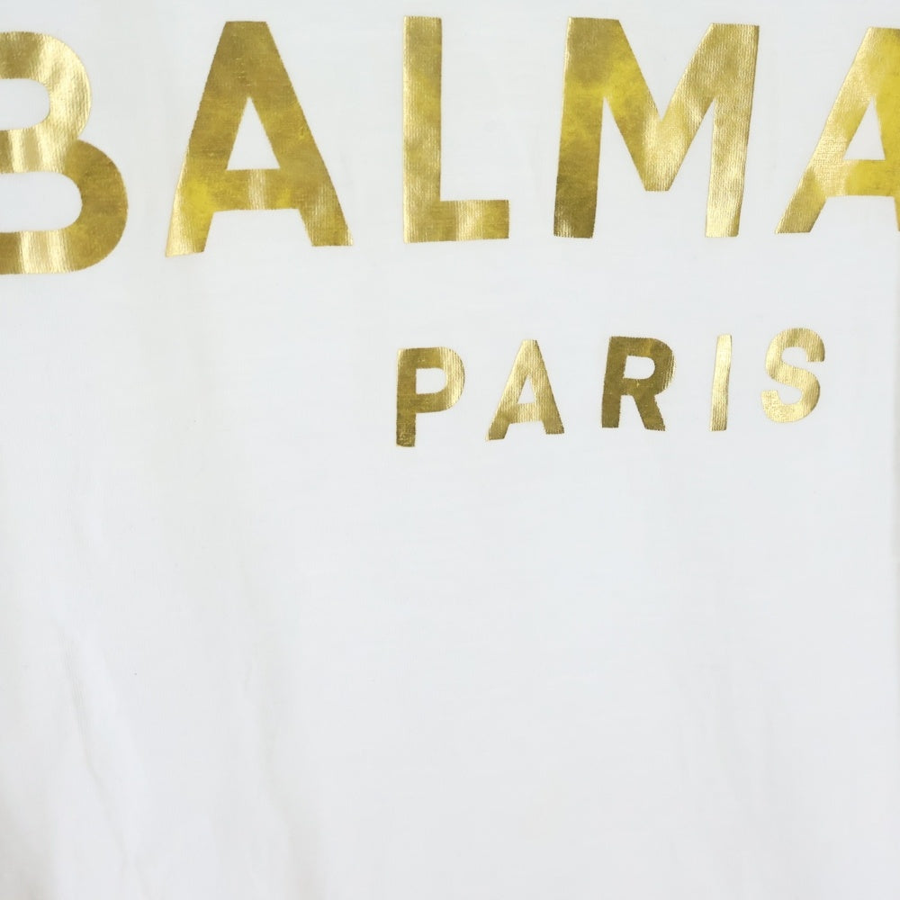 BALMAIN(バルマン) Gold Logo Tee ゴールドロゴティー クルーネック 半袖Tシャツカットソー EF000B065 ホワイト