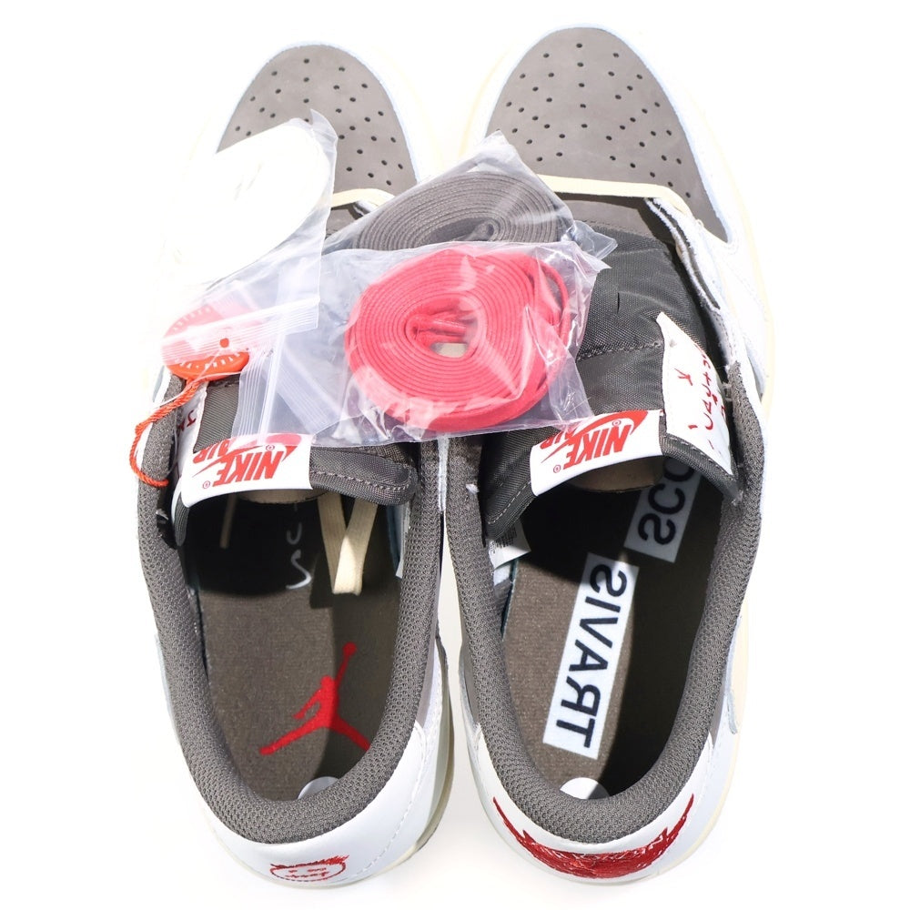 NIKE(ナイキ) ×TRAVIS SCOTT AIR JORDAN 1 LOW REVERSE MOCHA トラヴィススコット エアジョーダン 1 ローカットスニーカー ブラウン/ホワイト US9.5/27.5cm DM7866-162