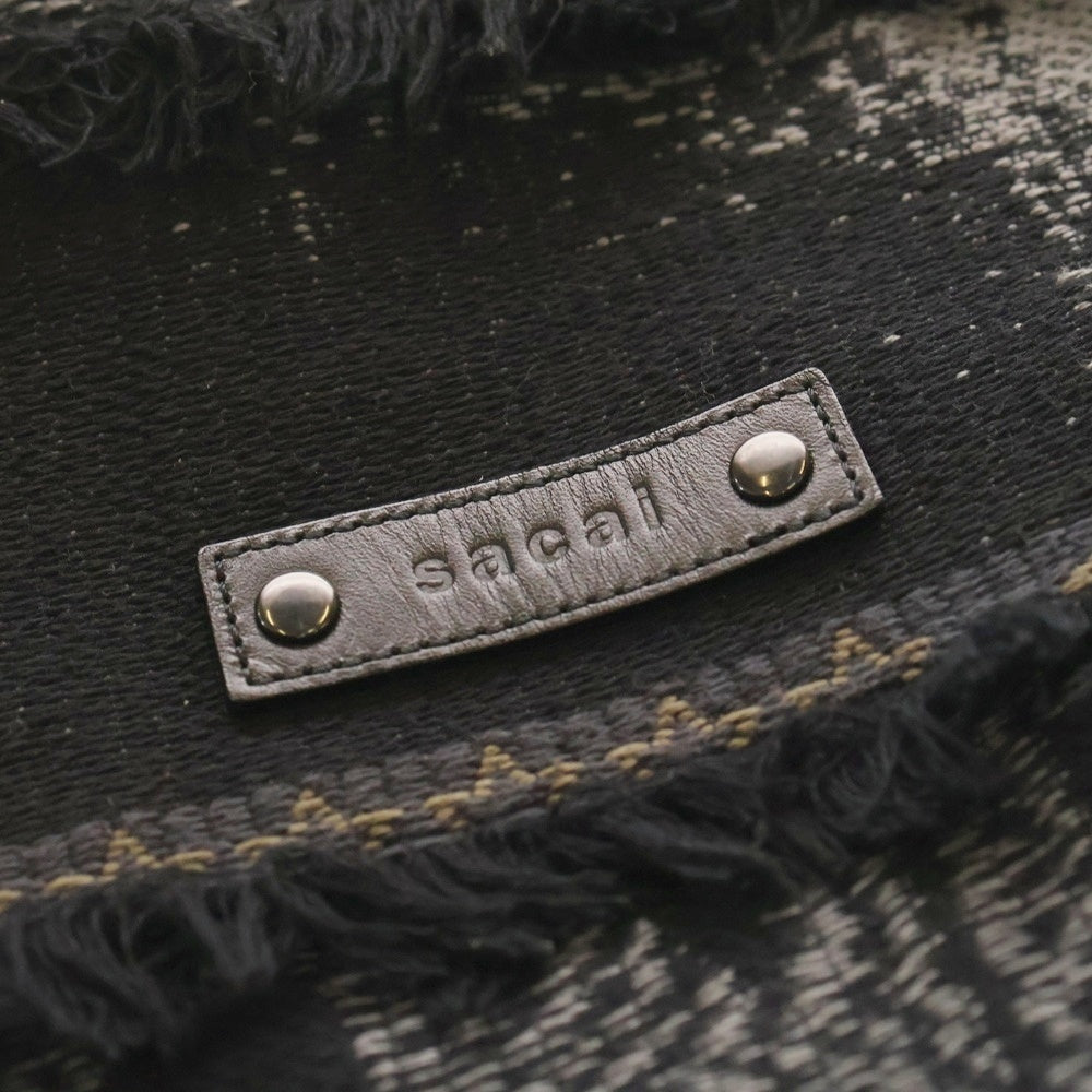 Sacai(サカイ) 23SS Jacquard Tote Medium ジャカード トート ミディアム バッグ ブラック 23-0472S