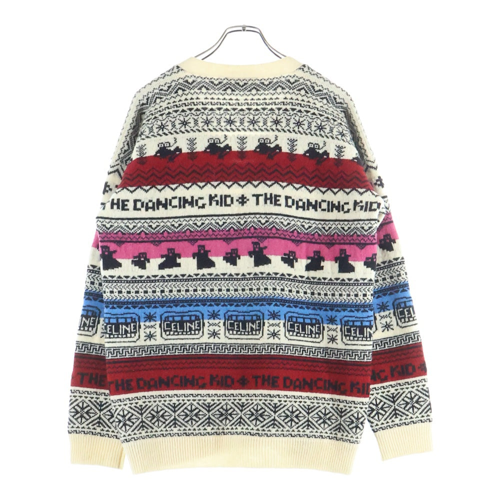 CELINE(セリーヌ) 21SS THE DANCING KID WOOL JACQUARD DOLLS KNIT CARDIGAN ダンシングキッド ウールジャカードドールズニットカーディガン マルチカラー 2A08L715M
