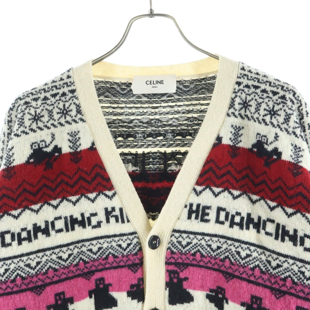 CELINE(セリーヌ) 21SS THE DANCING KID WOOL JACQUARD DOLLS KNIT CARDIGAN ダンシングキッド ウールジャカードドールズニットカーディガン マルチカラー 2A08L715M