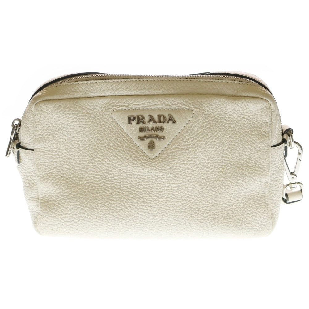 PRADA(プラダ) ヴィッテロダイノ ソフトレザー スモール ショルダーバッグ ホワイト 1BH082 レディース