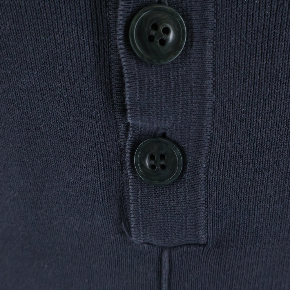 Maison Martin Margiela(メゾンマルタンマルジェラ) 14SS ニット切替 コットンニットポロ ニットシャツ ネイビー/マルチカラー