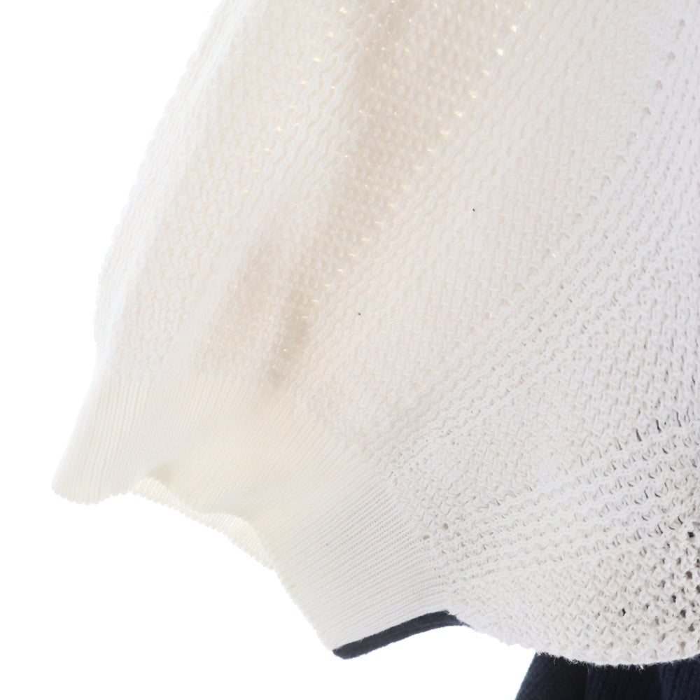 Maison Martin Margiela(メゾンマルタンマルジェラ) 14SS ニット切替 コットンニットポロ ニットシャツ ネイビー/マルチカラー