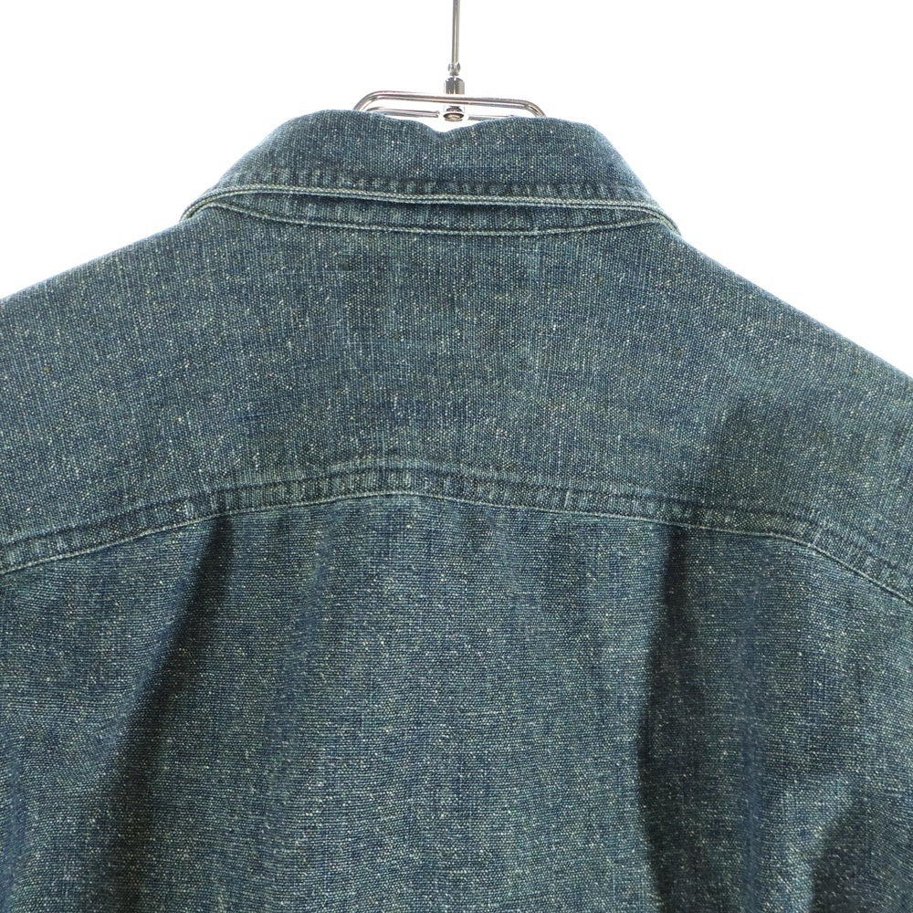 RRL(ダブルアールエル) 一ツ星タグ 復刻 マチ付き 空環仕上げ ワークシャツ グリーン