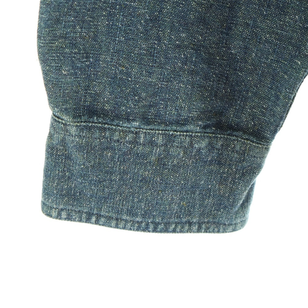 RRL(ダブルアールエル) 一ツ星タグ 復刻 マチ付き 空環仕上げ ワークシャツ グリーン