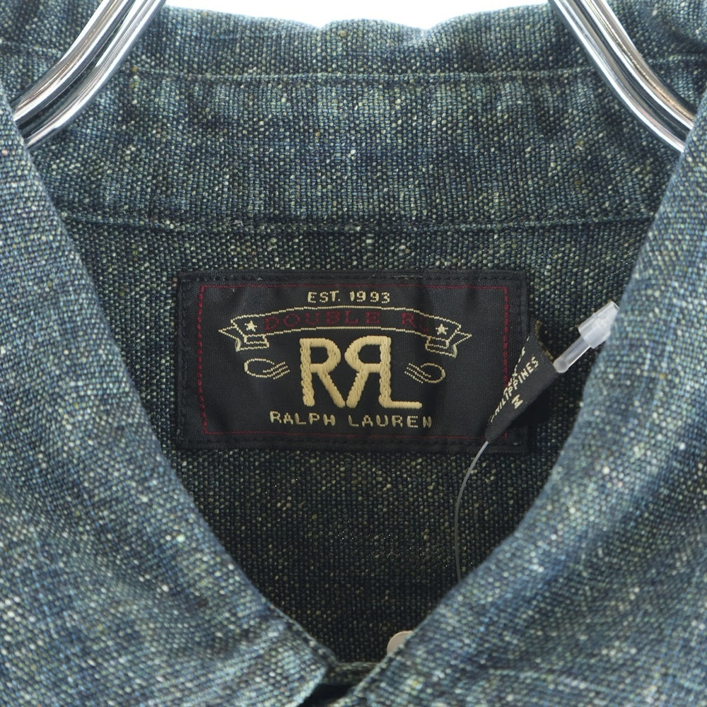 RRL(ダブルアールエル) 一ツ星タグ 復刻 マチ付き 空環仕上げ ワークシャツ グリーン