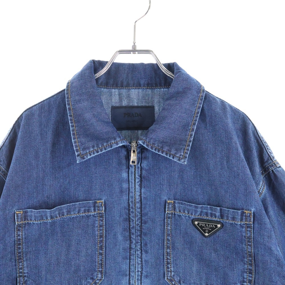PRADA(プラダ) トラアングルロゴプレート デニムシャツジャケット GEB255 インディゴ