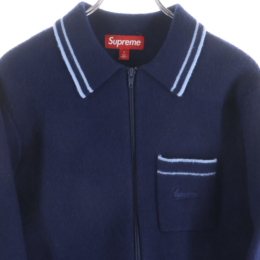 SUPREME(シュプリーム) 24AW Zip Up Polo Sweater ジップアップ ポロ スウェット セーター ネイビー