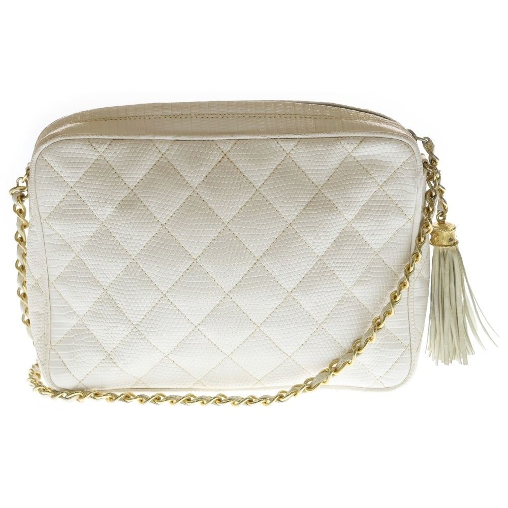 CHANEL(シャネル) ココマーク フリンジチェーン ショルダーバッグ ホワイト